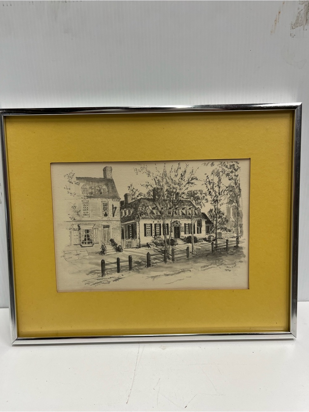 1972 Framed Williamsburg Virginia The Rayleigh Tavern Fout Art Drawing